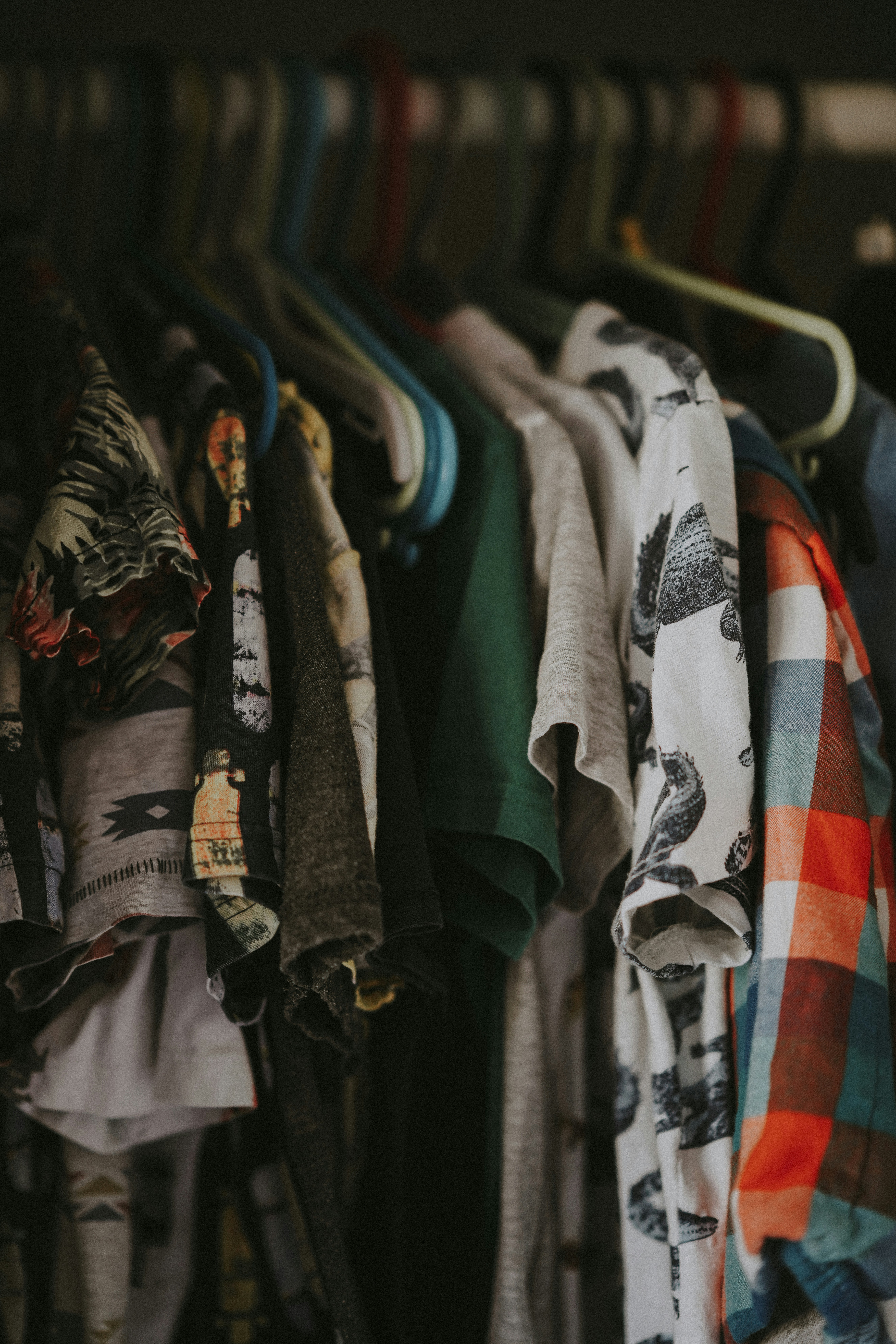 Clothing on a rack ready to be donated